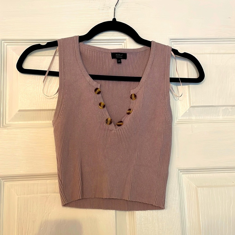 Cropped lilac sweater tank top